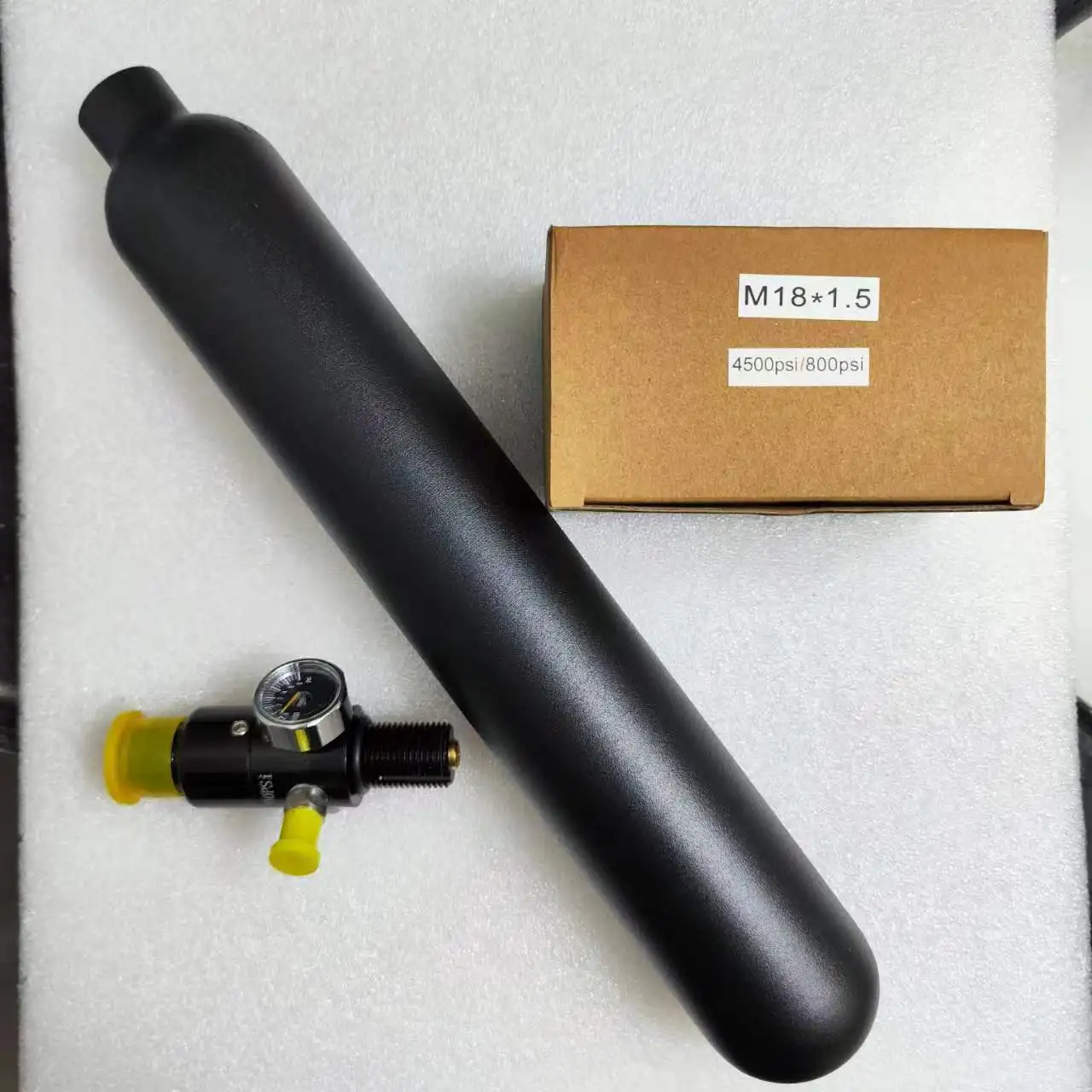 0.38LRound Aluminum Bottle 50mm OD  M18*1.5 Inlet Thread Tank Bottle 20Mpa 4500psi Tank Regulator For Cylinder Diving 6