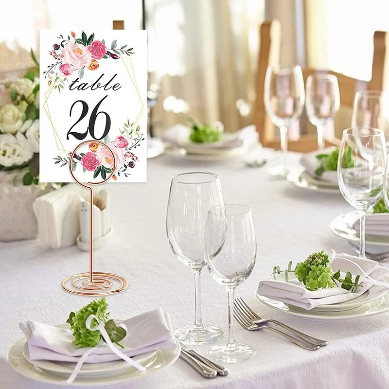 10/20 Pcs Round Heart Star Shape Photo Holder Stand Table Number Holder Place Card Paper Menu Clips for Wedding Party Decor