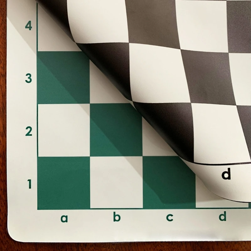 Universal Roll-up Leather Chess Board Foldable Chess Board Folding Chess Board Lightweight Tournament Chess Mat Portable Soft Rollable Board for Beginners