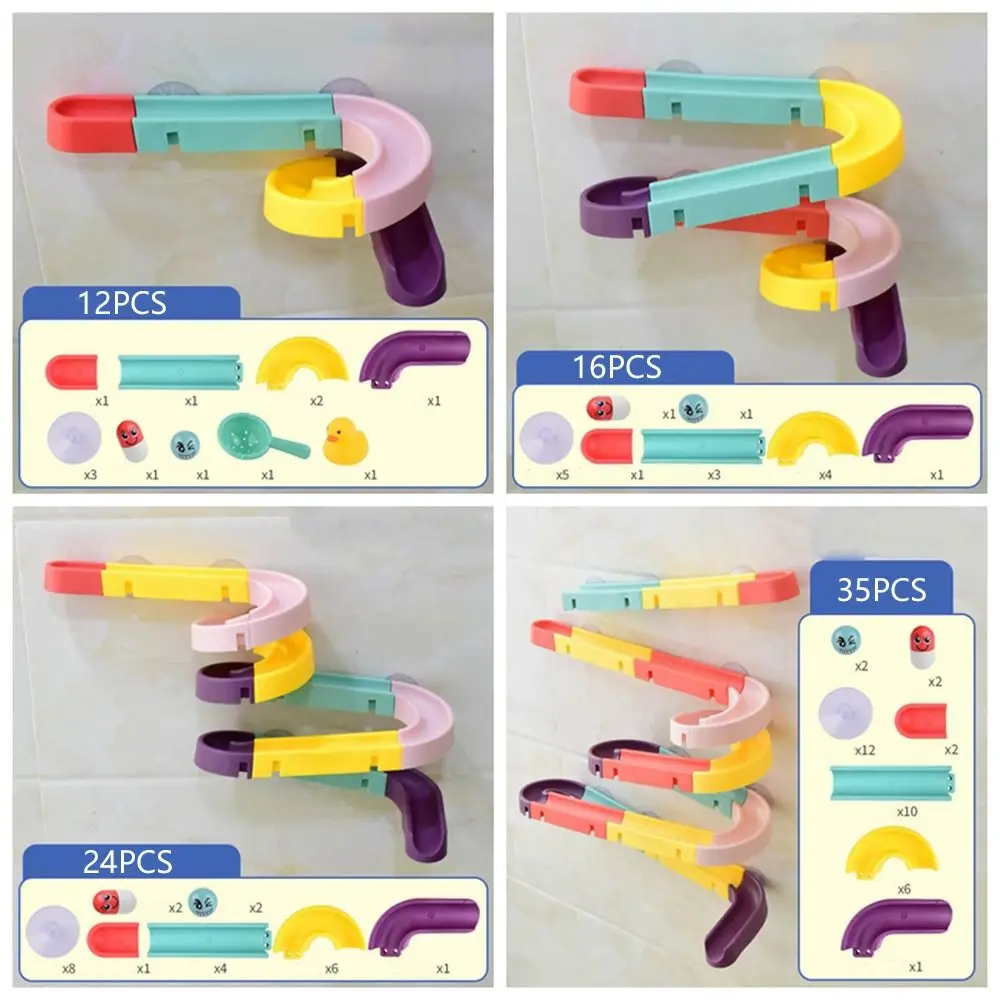 Creative Cute Baby Assembling Track Slide Colorful DIY Track Slide Suction Cup Toys Plastic Funny Bathtub Set Kids Gifts