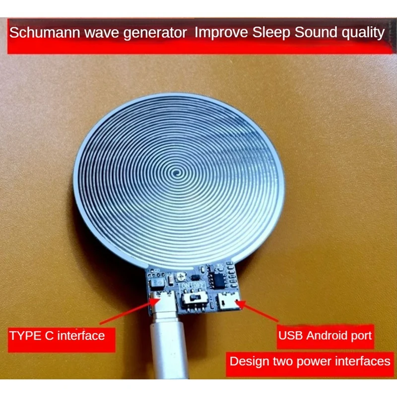 7.8Hz falą schumanna Ultra-niska częstotliwość Generator impulsów polepszacz snu okrągły Generator fal schumanna do trwałego biura domowego