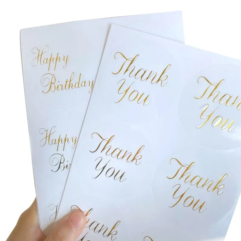 

60 шт./упаковка, прозрачные круглые наклейки с надписью «Thank You»