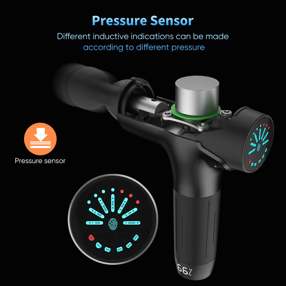 

Pressure Sensor Body Gun Massager Private Label Cordless Deep Tissue Vibration Muscle Massage Gun