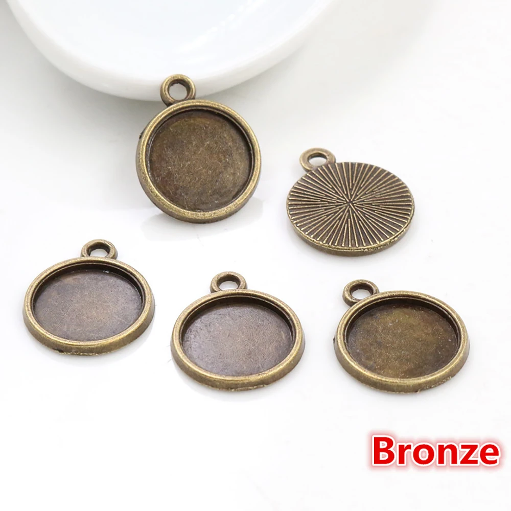 Classic Multi-Size Color-Plated Cabochon Pendant Base