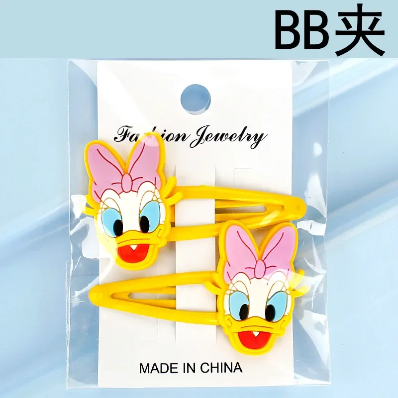 Disney Mickey and Minnie Hairpin Children's Cute Donald Duck Hair Accessories BB Clip Cartoon Color Girl Side Clip Birthday Gift hair accessory pearl hairpins hair clip jewelry accessories