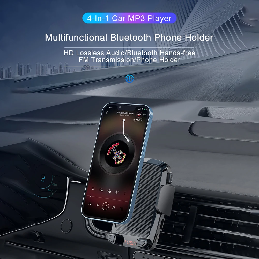 Car Bluetooth Fm Transmitter Phone Holder Phone Accessories Car Mp3 Holders & Stands