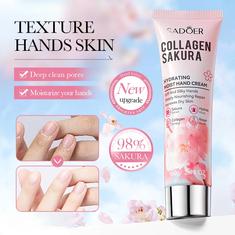 SADOER Sakura Hand Cream Hands Skin Whitening Moisturizing Hydrating Anti-aging Hands Beauty Skin Care Products
