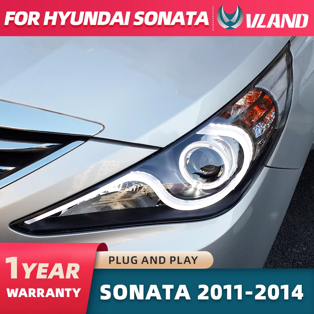 

VLAND Car Styling Headlights for Hyundai Sonata 8 MK8 2010-2014 LED Headlight DRL Head Lamp Led Projector Automotive Accessories