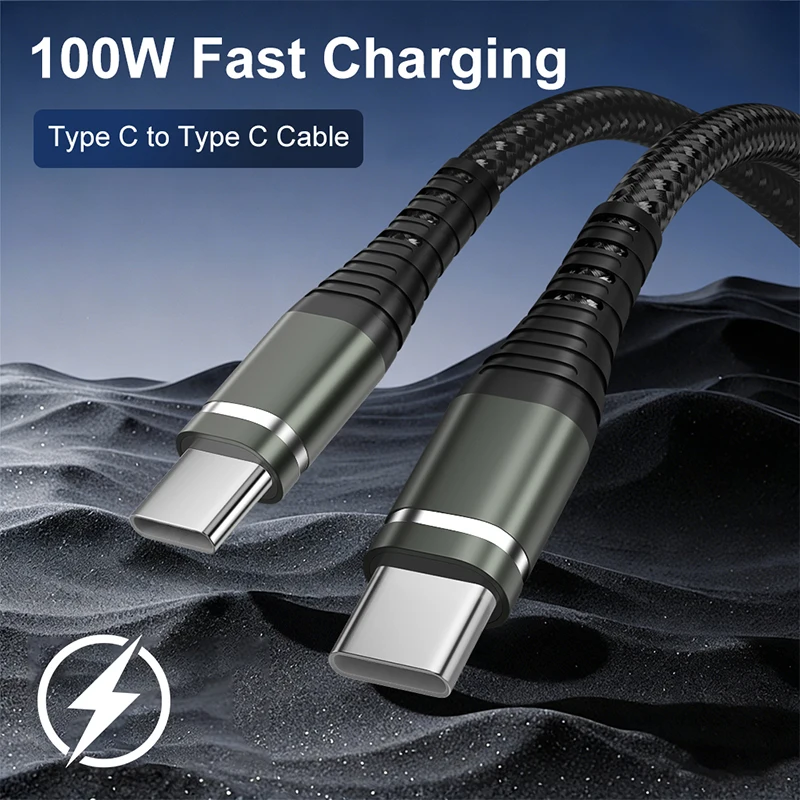 รูปสินค้า สายชาร์จเร็ว 100W สายถักไนลอน ชาร์จได้ทุกอุปกรณ์