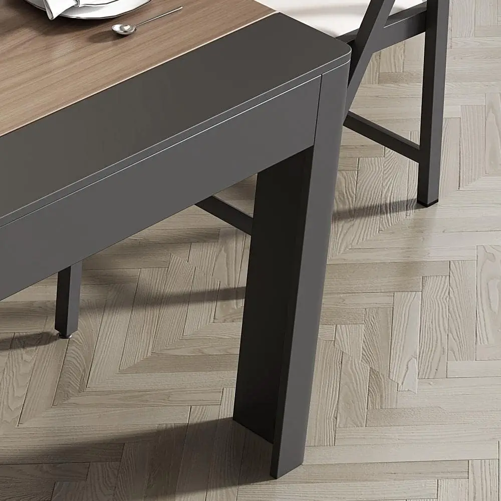 Rectangular Extendable Dining Table Storage Multifunctional Space Saving