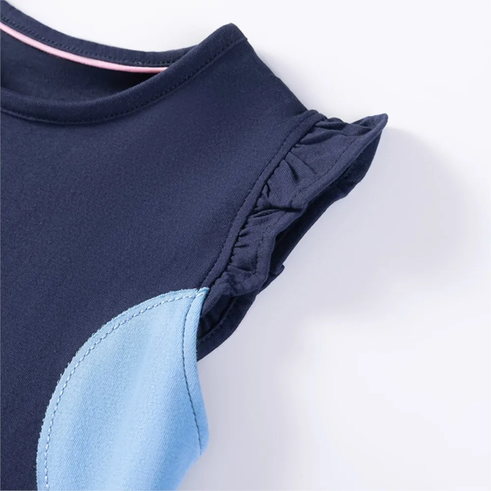 2025 Summer New Kids Clothes Children's Clothing Baby Girls Cotton Cartoon Geometric Dresses Holiday Gifts