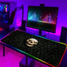 

Skull RGB Gaming Mouse Pad Computer Mousepad RGB Large Mouse Pad Gamer XXL Mouse Carpet Mouse Pad PC Desk Play Mat with Backlit