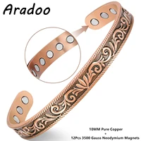 ARADOO Magnetic Copper Bracelets for Women Enhanced Strength Copper High Gauss Neodymium Magnetic Therapy Bangle 1