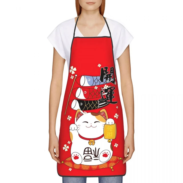 Lucky Cat Chef Kitchen Apron