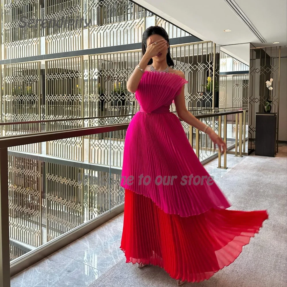 

Serendipity Luxury Evening Dress فساتين سهرة Elegant Ruched A-Line Strapless Cocktail Party Prom Gown For Sexy Women 2024