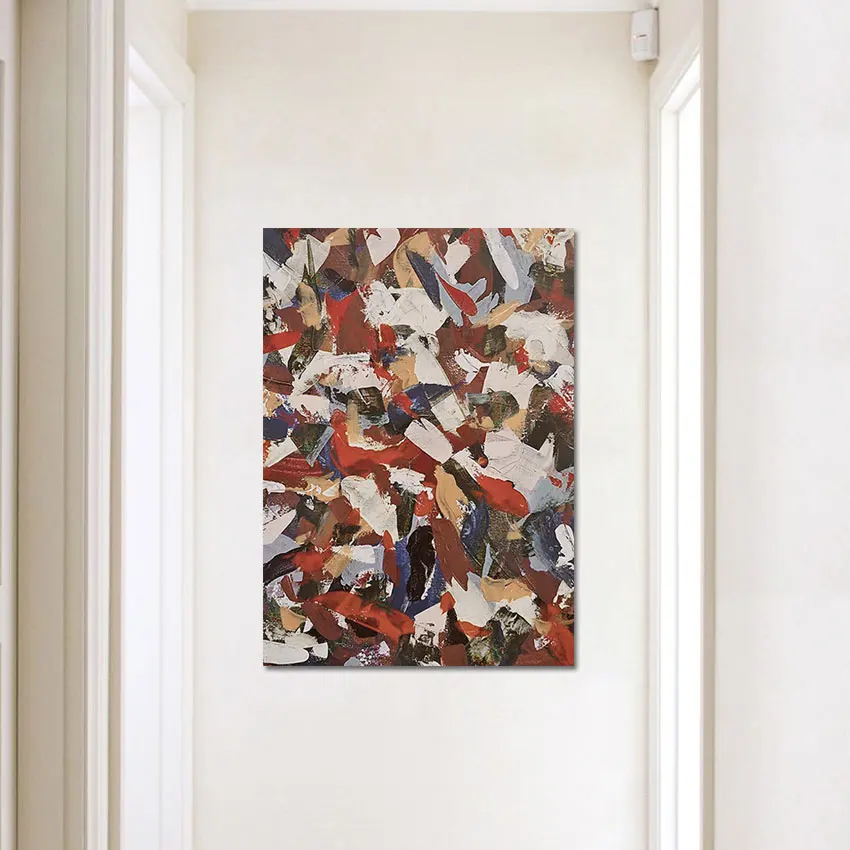 

Современная красочная абстрактная текстурированная картина маслом с ножом 100% ручная роспись без рамки настенные подвески картины на холсте художественный Декор художественный Рисунок