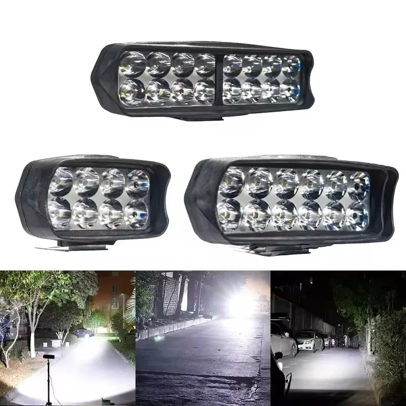 오토바이 헤드라이트 12LED 16LED 스포트라이트 초고휘도 모토 램프 스쿠터 헤드램프 오토바이 안개등