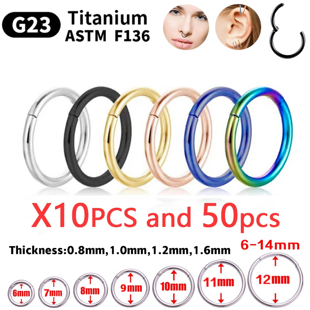 Ear Piercing Earring 10/50Pcs Hoop Titanium For Women
