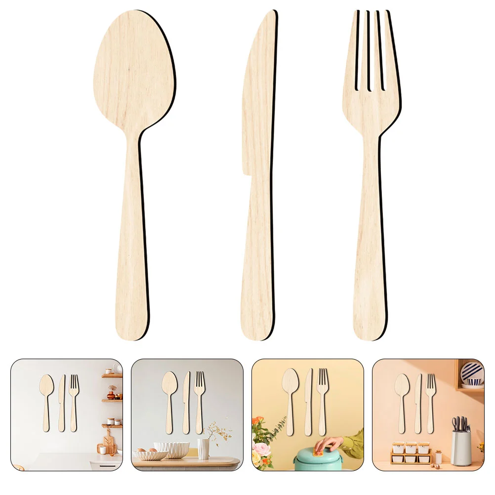 

The Sign Wooden Fork Spoon Knife Kitchen Gear Decoraciones Para Salas Casa Basswood Decorations above Cabinets Wall Farmhouse