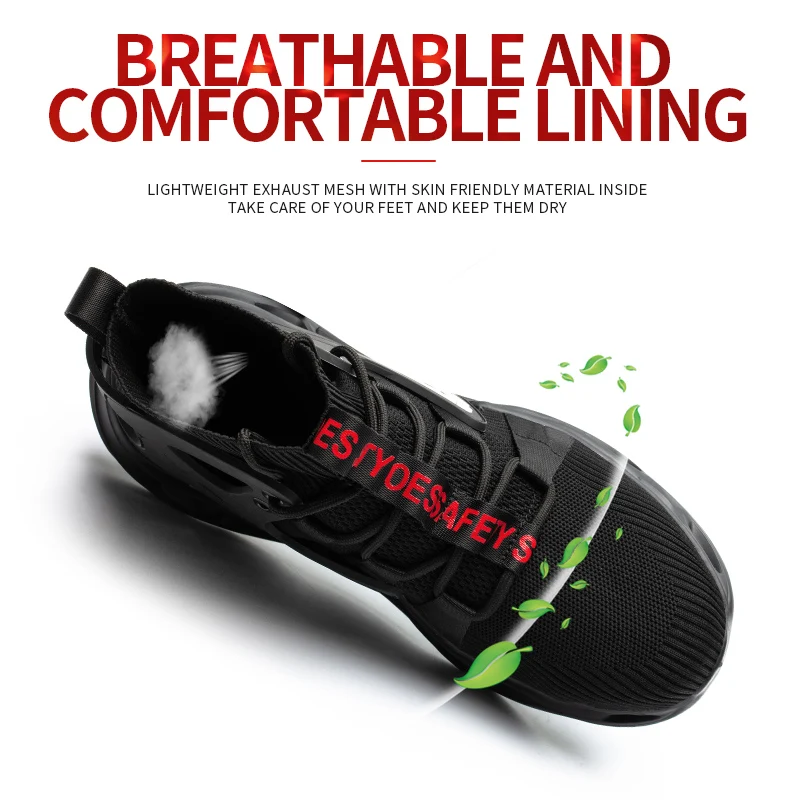 Men's Steel Toe Safety Boots with Kevlar Midsole Protection - Anti-Puncture, Anti-Smash, Non-Slip Industrial Work Boots