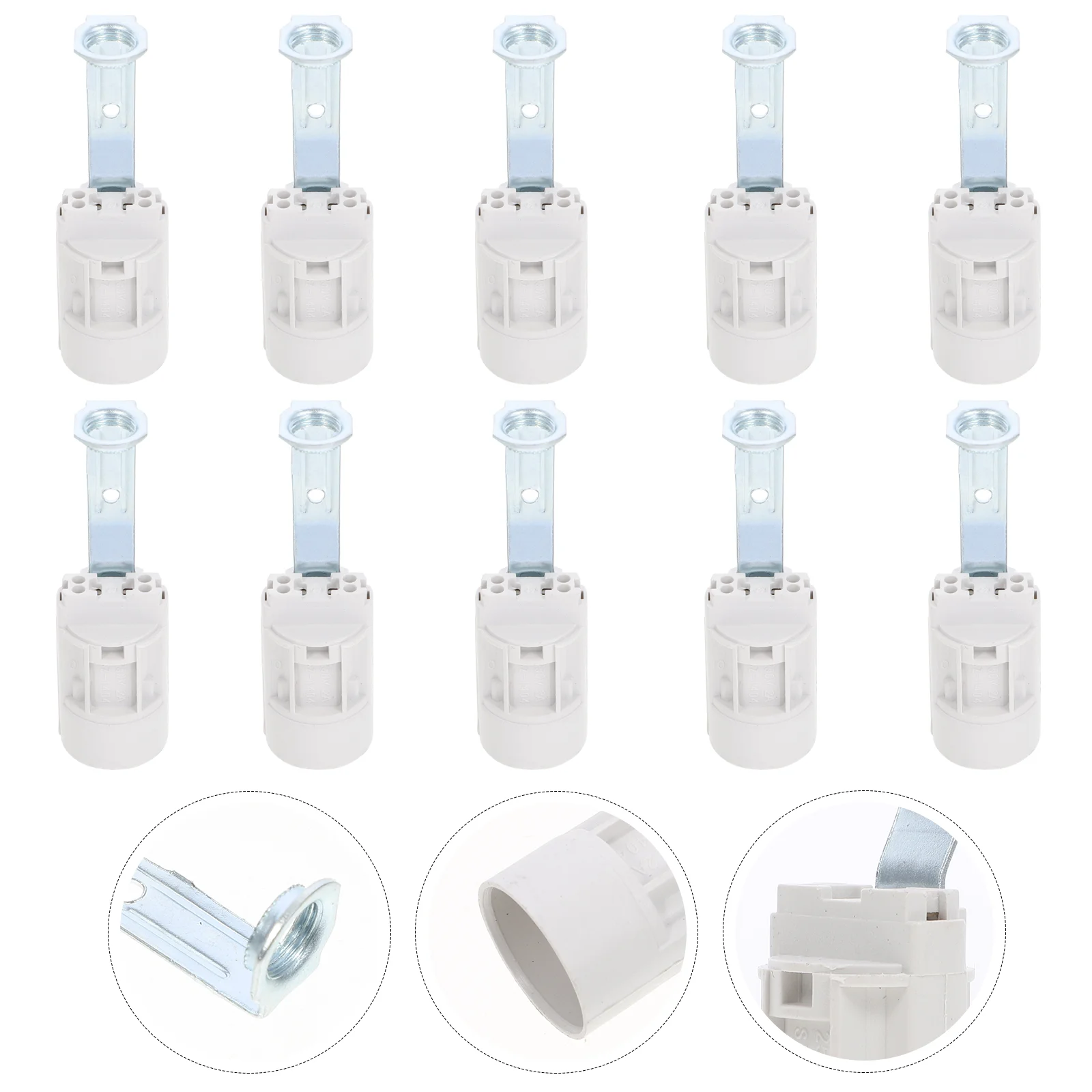 10 Pcs Screw E14 Bracket Lamp Holder Candlesticks LED Light Bulb Plastic Socket