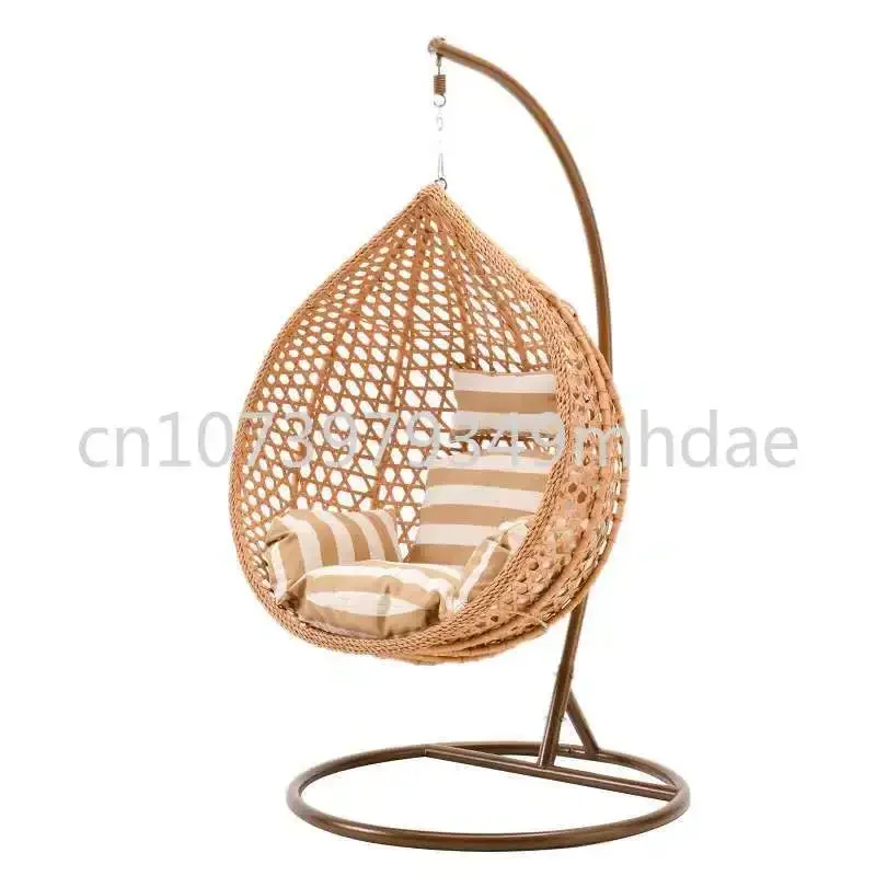 

Rattan Metal Stand Hanging Swing Egg Chair Double Seated Garden Outdoor
