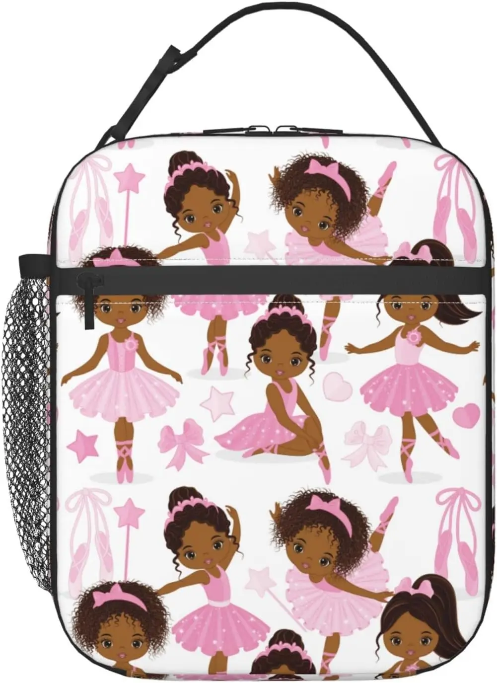 

African American Ballerina Lunch Bag for Women Men Insulated Lunch Box Reusable Cooler Thermal Tote Bag for Work Picnic Travel