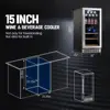 inch Wine Beverage Refrigerator,13 Bottles 48 Cans Dual Zones Temperature Wine Fridge Undercounter or Freestanding Drink Cool 6