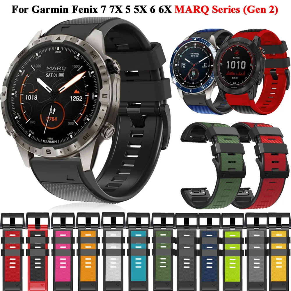 Correa Per Garmin Marq Atleta Adventurer Golfer Captain Aviator Epix Gen 2 Cinturino Quickfit 22Mm 26Mm Cinturino In Silicone