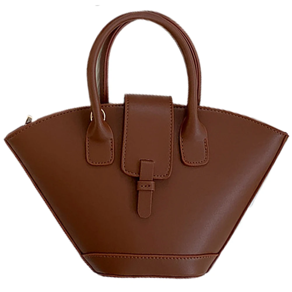 

Luxury Designer Shoulder Bag PU Leather Trendy Crossbody Bag Large Capacity Top Handle Bag Trapezoid Bucket Bag for Women