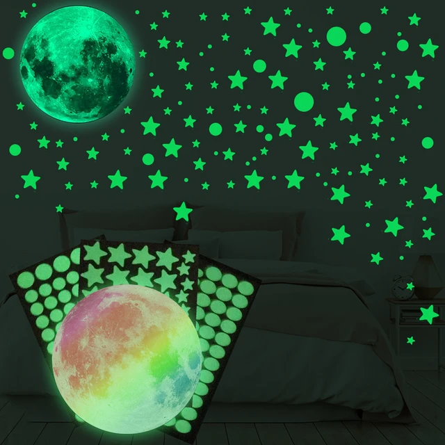 Glow in The Dark Moon & Star Stickers (Pack of 120) Craft Embellishments