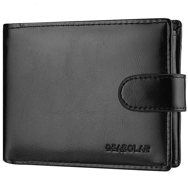Men's Wallet Rfid Vintage Oil Wax Leather Threefold Wallets for Men Credit Card Holder Purse Money Bag Wallet Man - 6