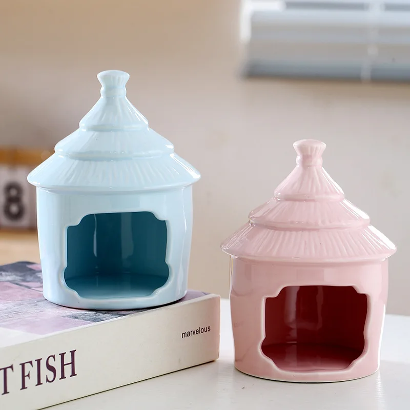 Ceramic Hamster Cage Sleeping Quarters for Small Animals Summer Cooling Nest