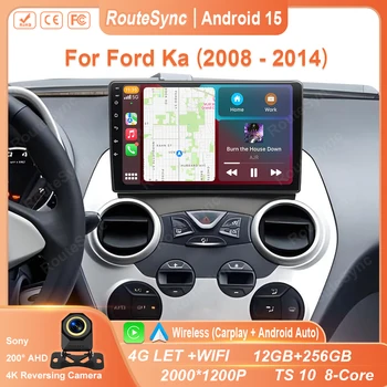 Radio con Android Auto para Ford Ka 2008 2009 2010 2011 2012 2013 2014, Reproductor Multimedia Carplay, Estéreo, GPS, Unidad Principal, DSP, BT, QLED 1