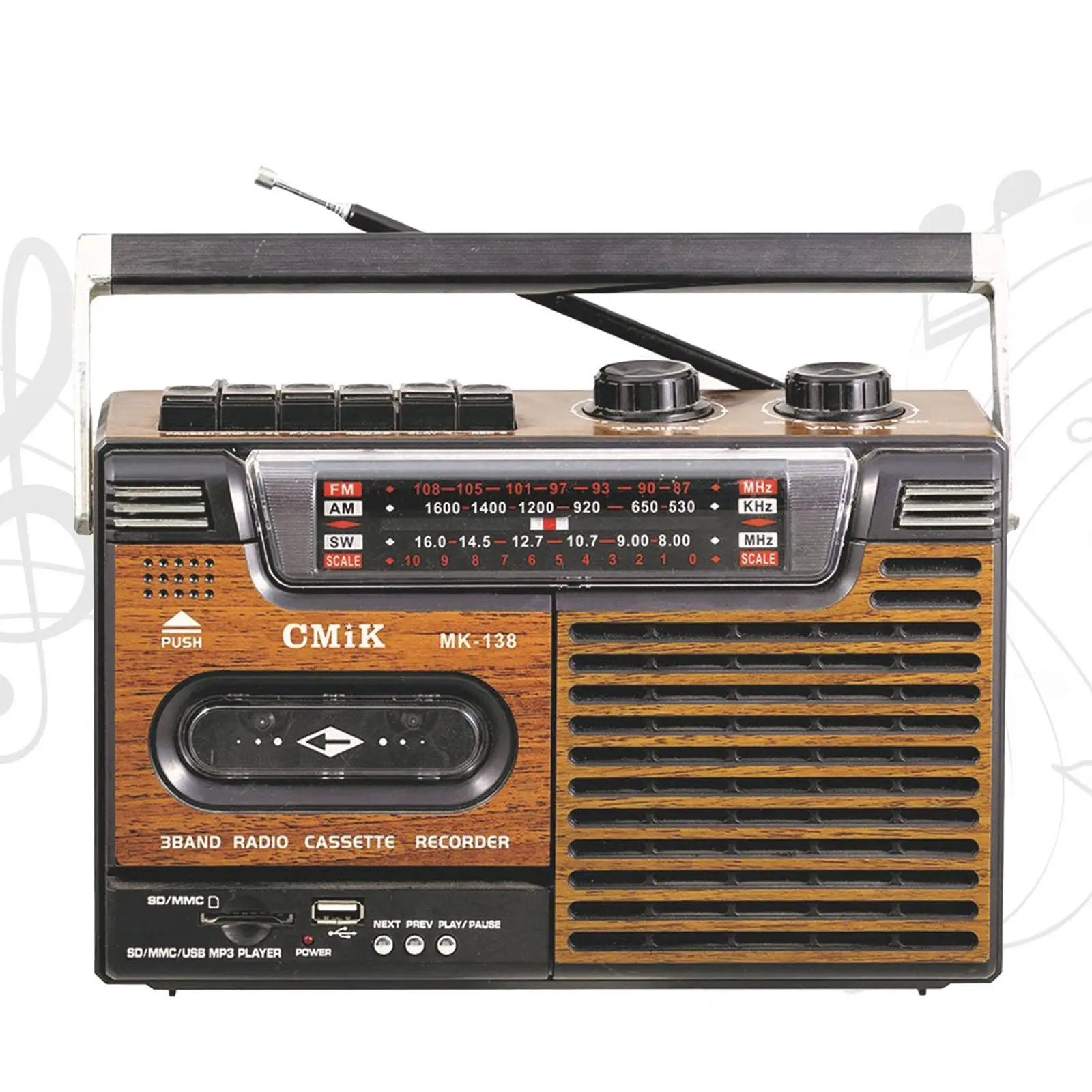 Cassette Player Tape Record Easy to Use with Handle Gifts Multifunctional