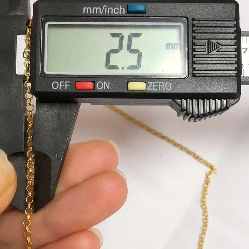 High Quality 2.5MM 16-30Inch Fashion Jewelry Yellow GOLD Cross Chain