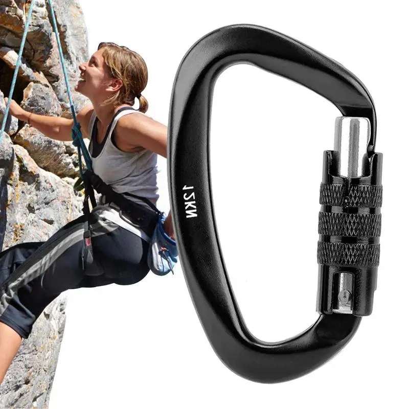 

Carabiner Heavy Duty D Shaped Buckle Auto Locking Snap Carabiner Spring Hooks Carabiners Hiking Clips Spring Hooks Lightweight