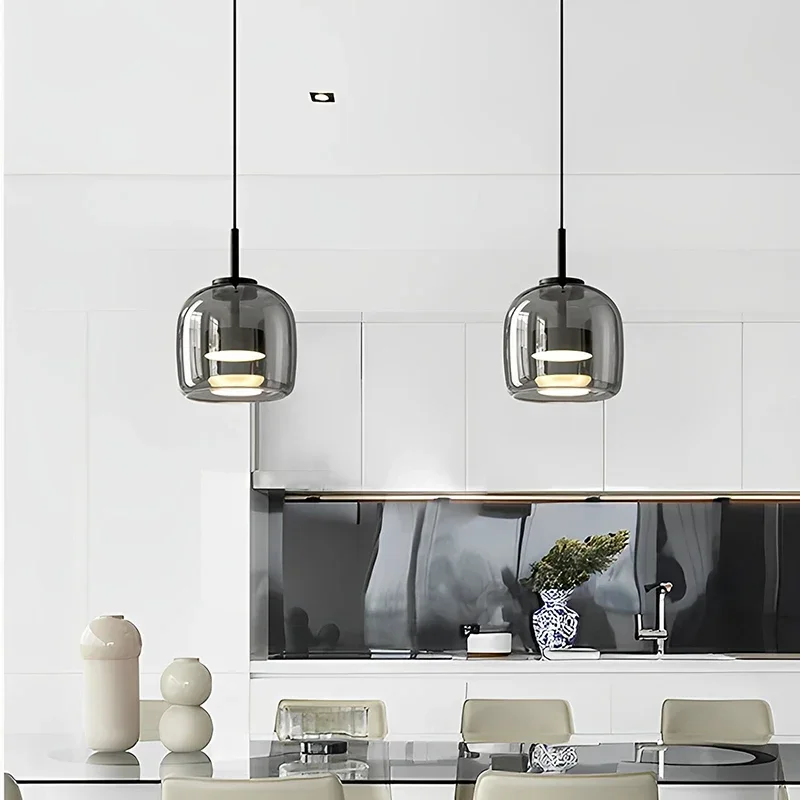 Modern Glass Led Pendant Light Nordic Suspension Dining Room Chandelier For Restaurant Kitchen Bedroom Bedside Hanging Lamp pendant lights pendant lamp chandelier lighting