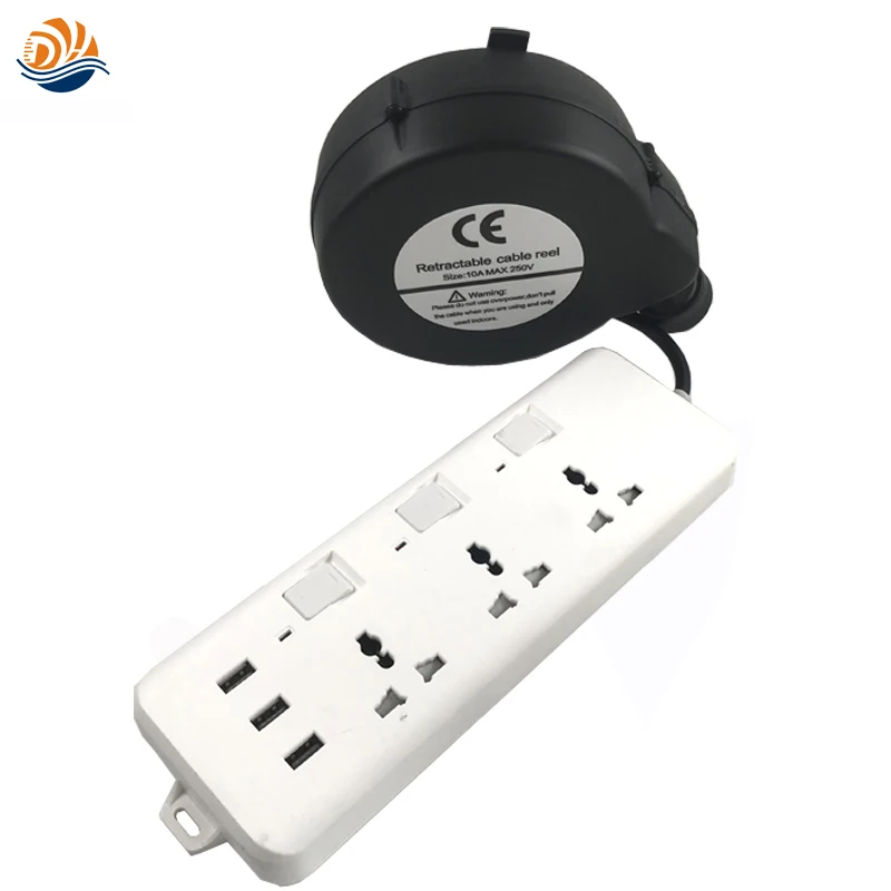 One Side Pull String 220V Power Electric Sockets Small Retractable  Extension Cable Reel Drum with USB - AliExpress