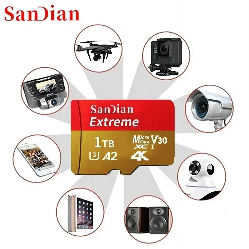 Memory Card 2TB Flash TF/SD 512GB 1TB Class10 Mass Capacity Storage for PC/Phone/Camera/Mac