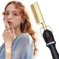 Dry And Wet Straight Hair Curling Copper Comb Bangs Straight Hair Electric Heating Curling Comb Hair Comb 2