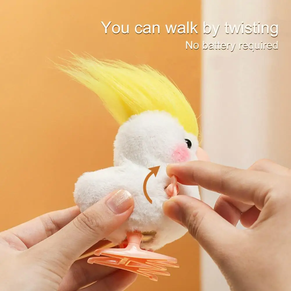 Cute Animal Clockwork Toy Adorable Parrot Clockwork Toy Cockatoo Model Interactive Jumping Parrot Wind Up