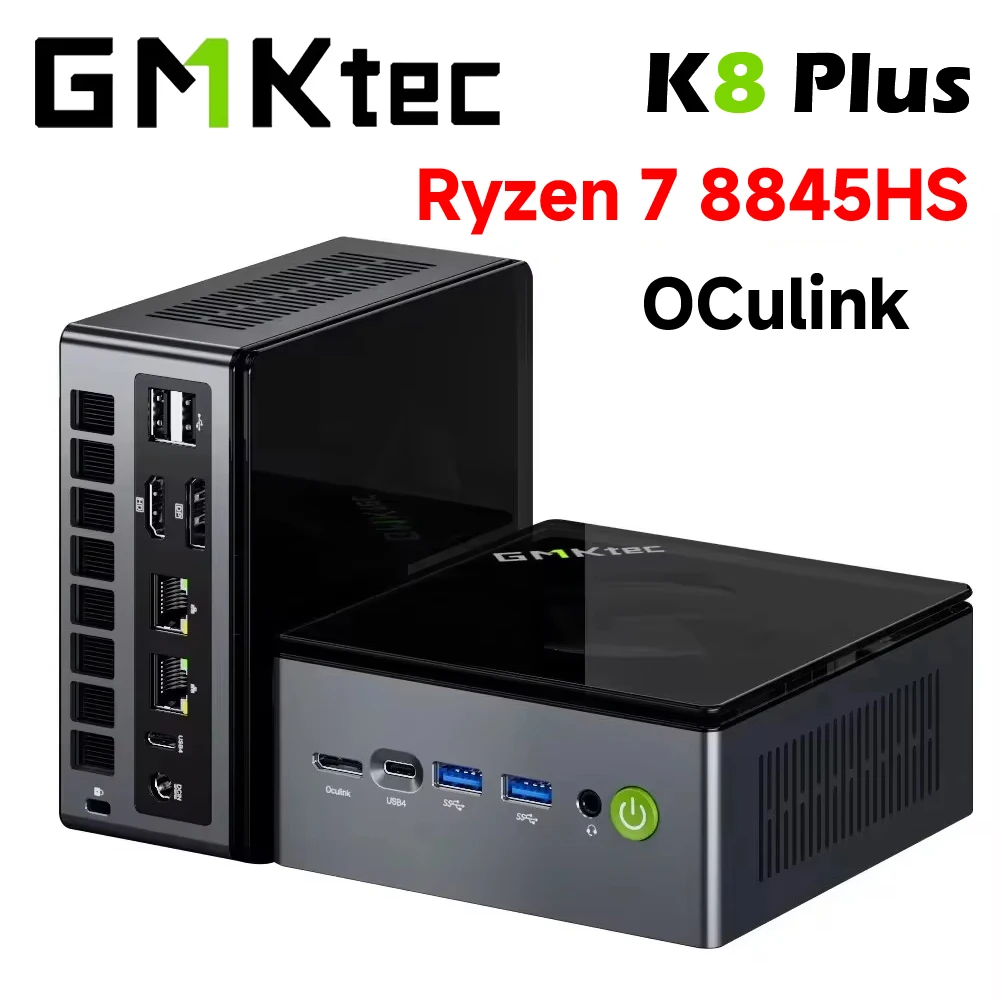GMKtec K8 Plus Ryzen 7 8845HS 미니 PC 윈도우 11 프로 DDR5 128GB 5600MT/s PCIe4.0 NVMe SSD WiFi 6 BT5.2 데스크탑 게이밍 컴퓨터