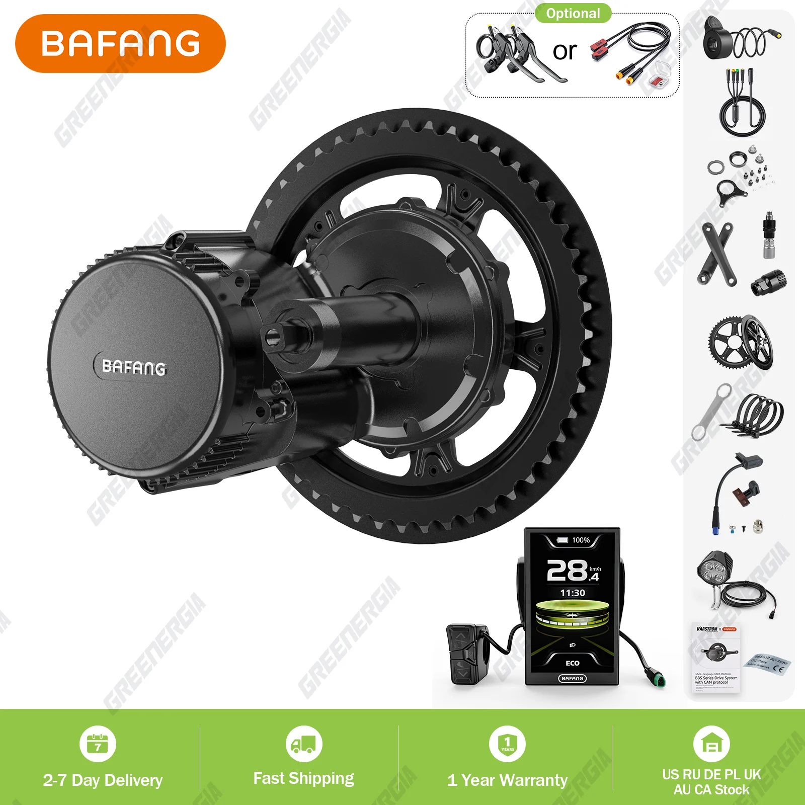 BAFANG BBS01B BBS02B Ebike Motor Mid Drive Kit 250W 350W 500W