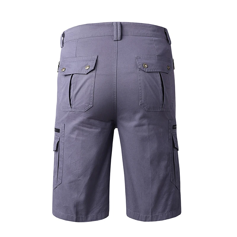 Knee ength Cargo Men Summer Casual Cotton Multi Pockets Breeches Cropped Short Trousers Military Camouflage Shorts_voghion.com