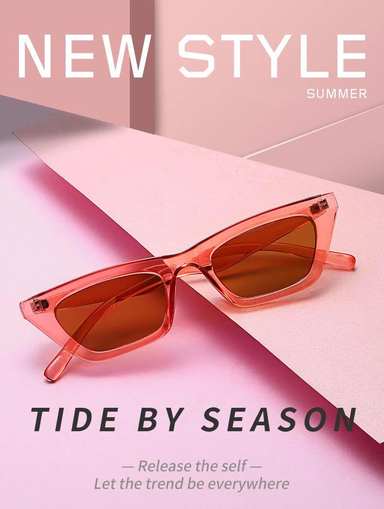 Retro Cat Eye Sunglasses For Women Small Frame Trendy Street Style_voghion.com