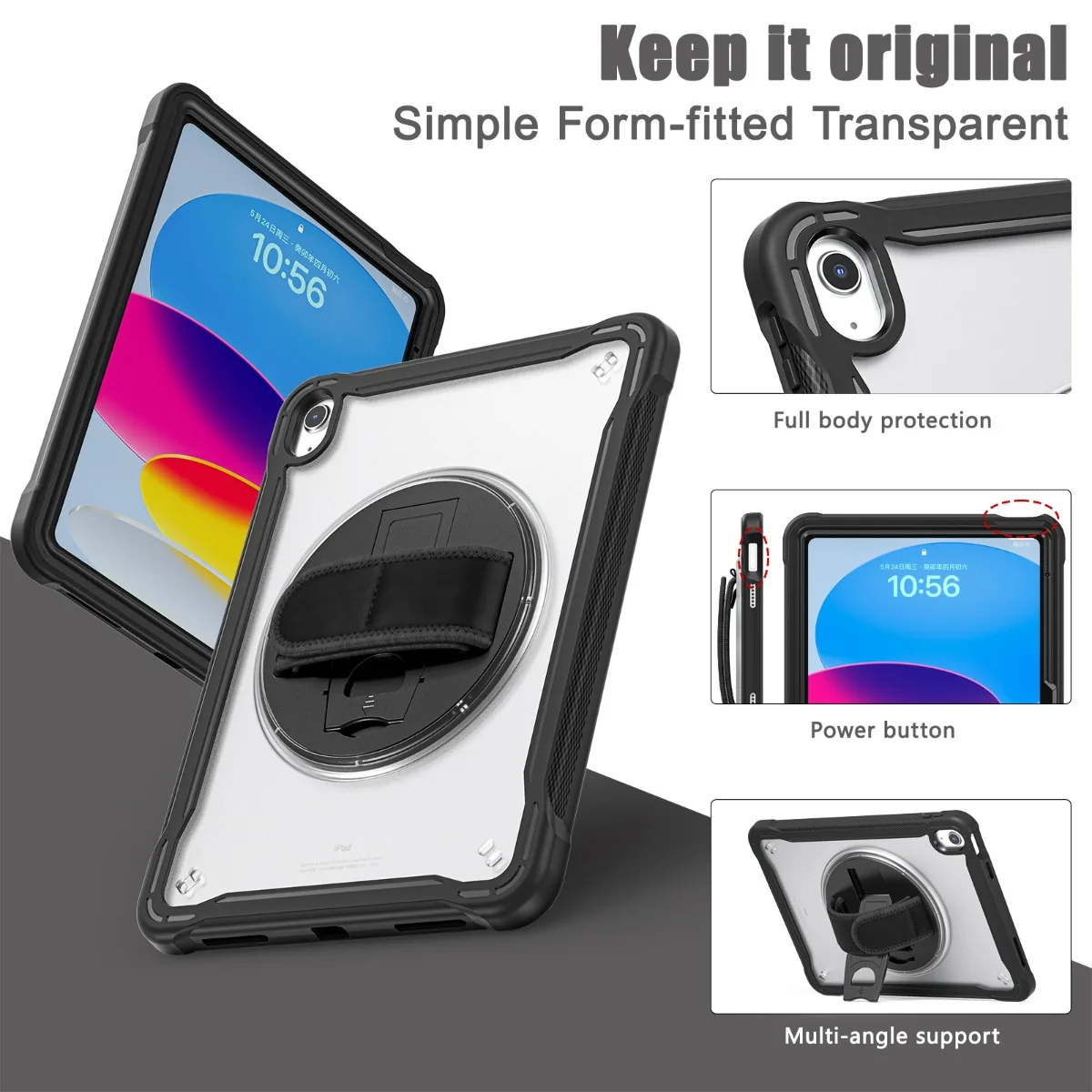 Universal Rotating Handle Stand Tablet Cover with Enhanced Protection