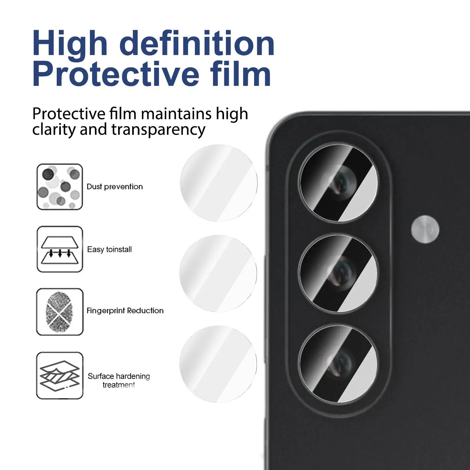 Premium Tempered Glass Camera Lens Protector with 9H Hardness