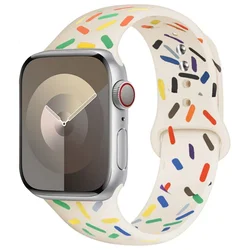 Premium Silicone Watch Strap Bracelet - Vibrant Colors & Versatile Design for 38 40 41 S10-42MM (Starry Rainbow)
