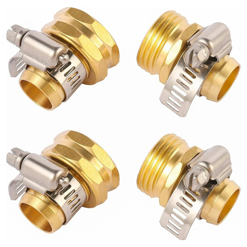 

New Practical Female Hose Connector Aluminum Alloy Easy To Use Hose To Hose Premium Brass Stainless Steel Clamp